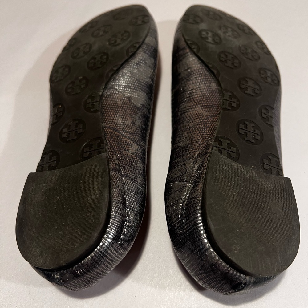 Tory Burch Shoes Espadrilles Flats Snakeskin Leather Metallic Womens Size 7M - Picture 7 of 14
